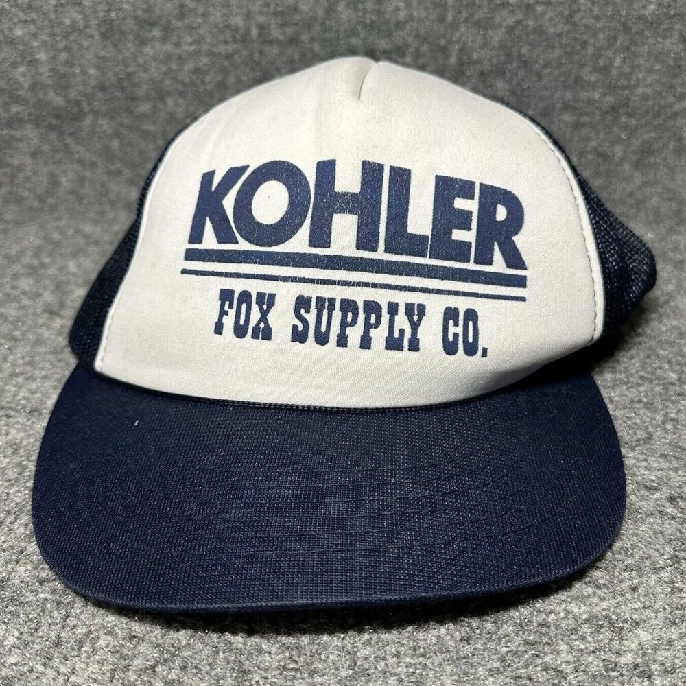 Vintage 90s Hanes Headwear Hat SnapBack Foam Trucker Korea Kohler Fox Supply Co